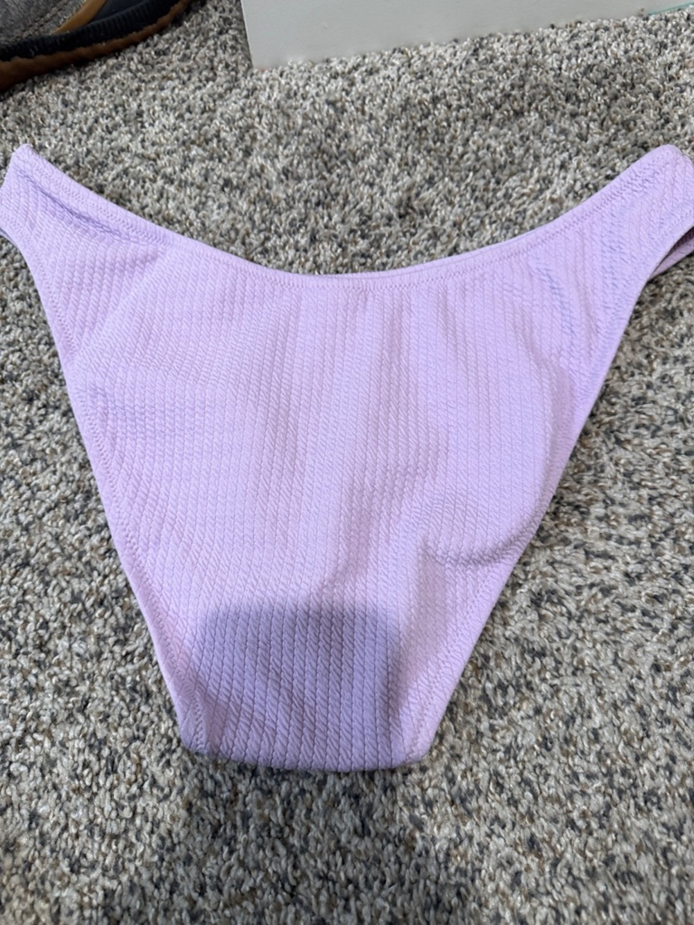 J. Crew Bikini Bottom Women’s XL Curved High Waist Purple Scrunchie New - Picture 3 of 3